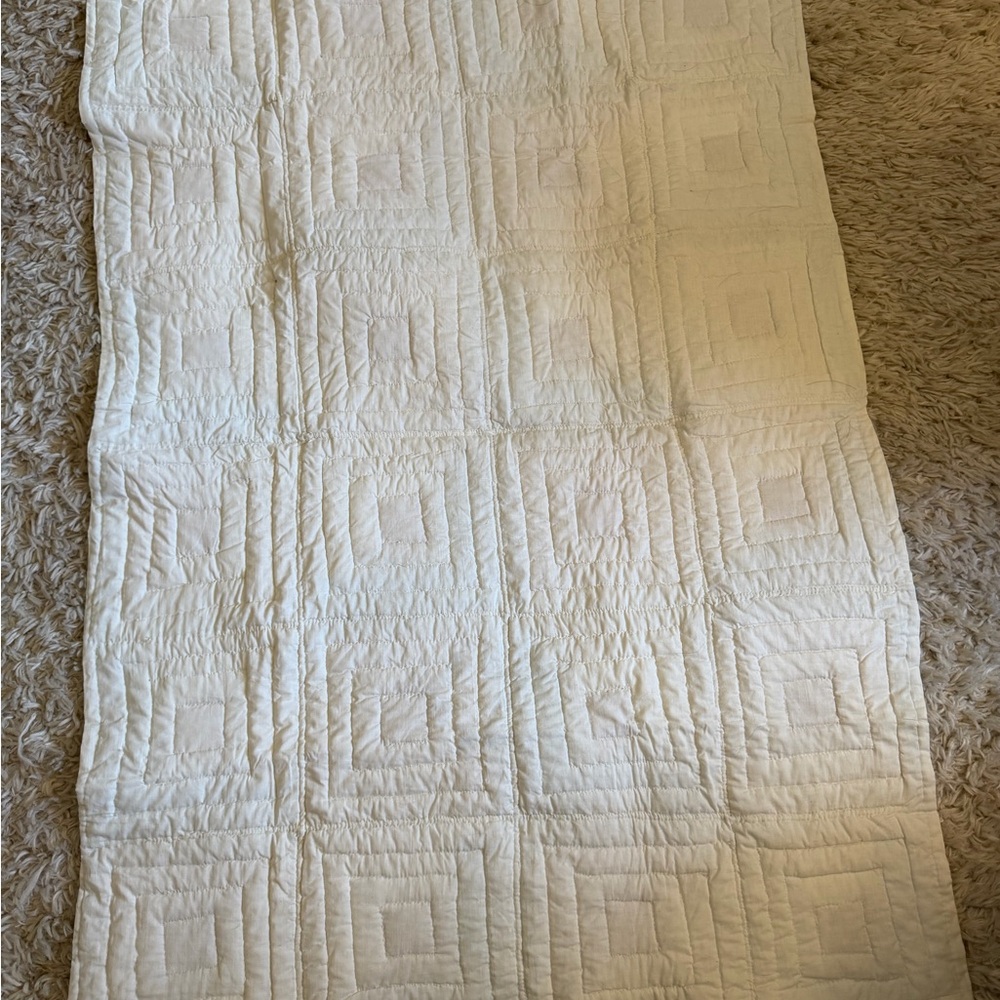 Patchwork Quilt with Blue, Pink, and Cream Accents - Picture 2 of 2